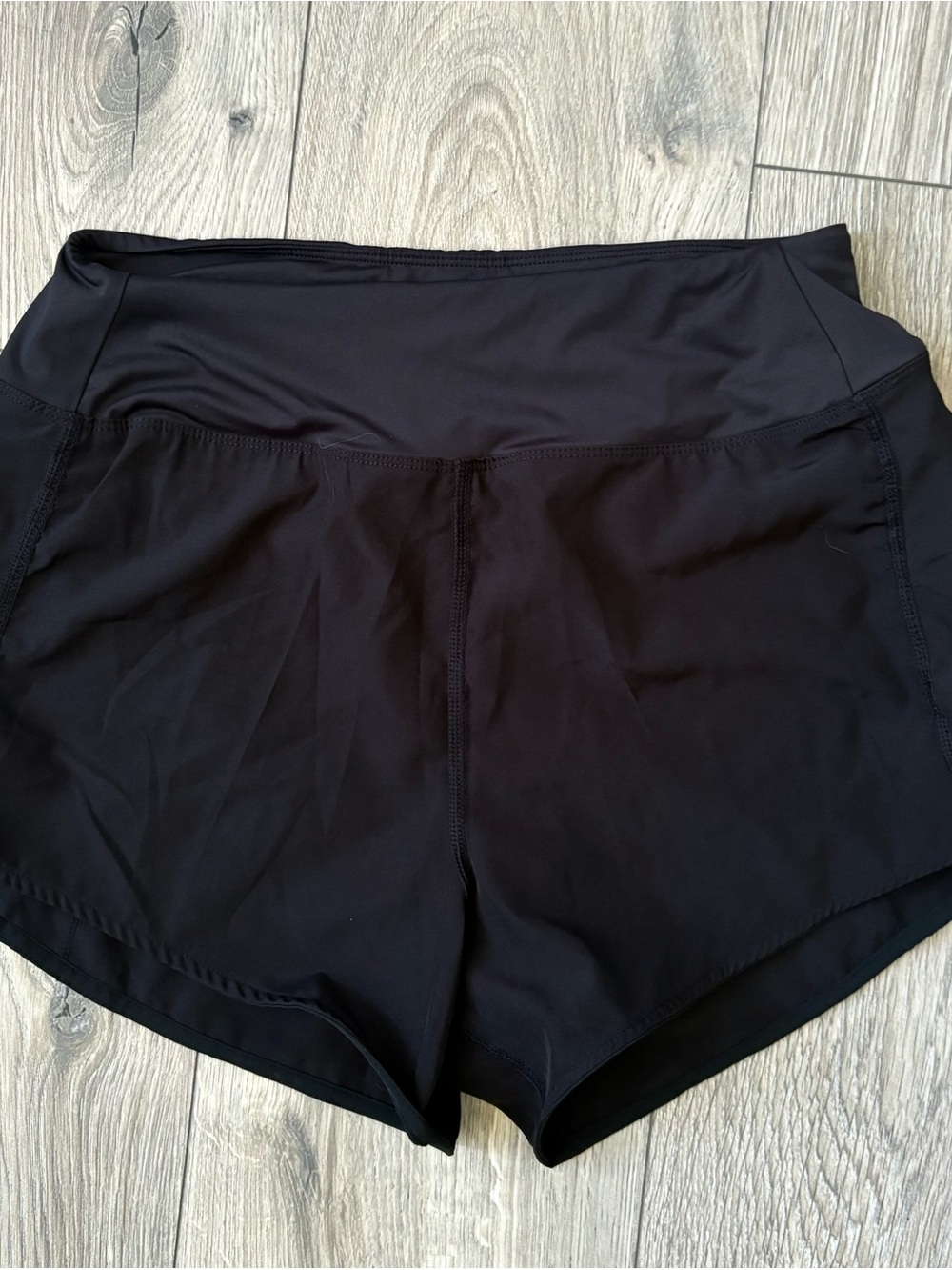Women's High-Waist Black Athletic Shorts